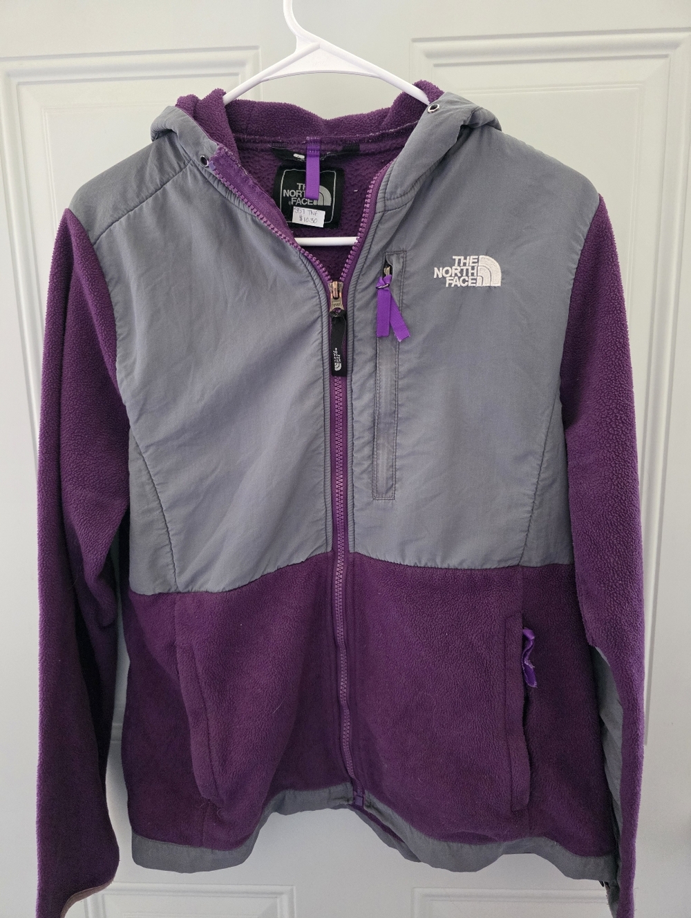 The North Face Purple and Gray Hooded Puffer Jacket Size Large